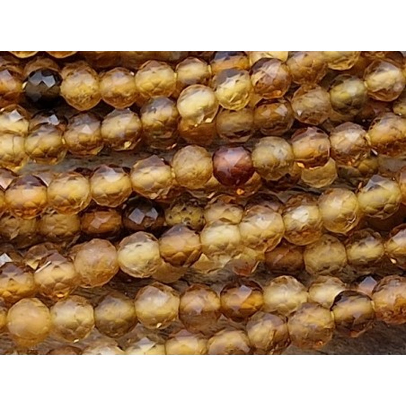 gelbe Turmalinkette facettiert 2mm