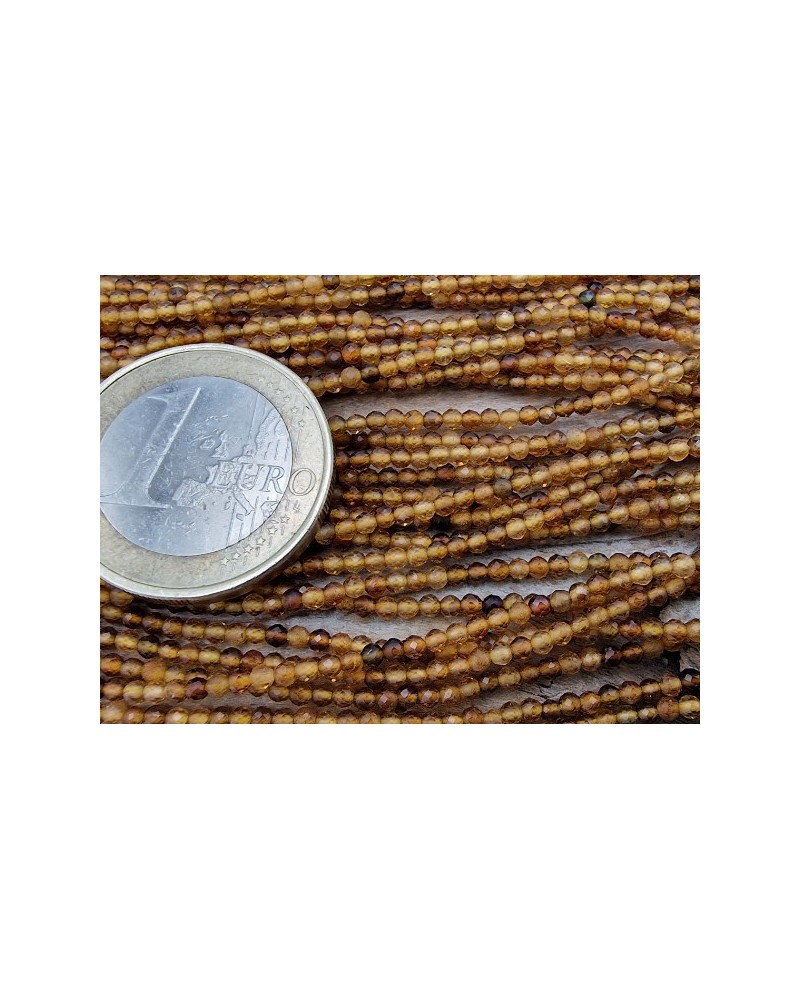 gelbe Turmalinkette facettiert 2mm