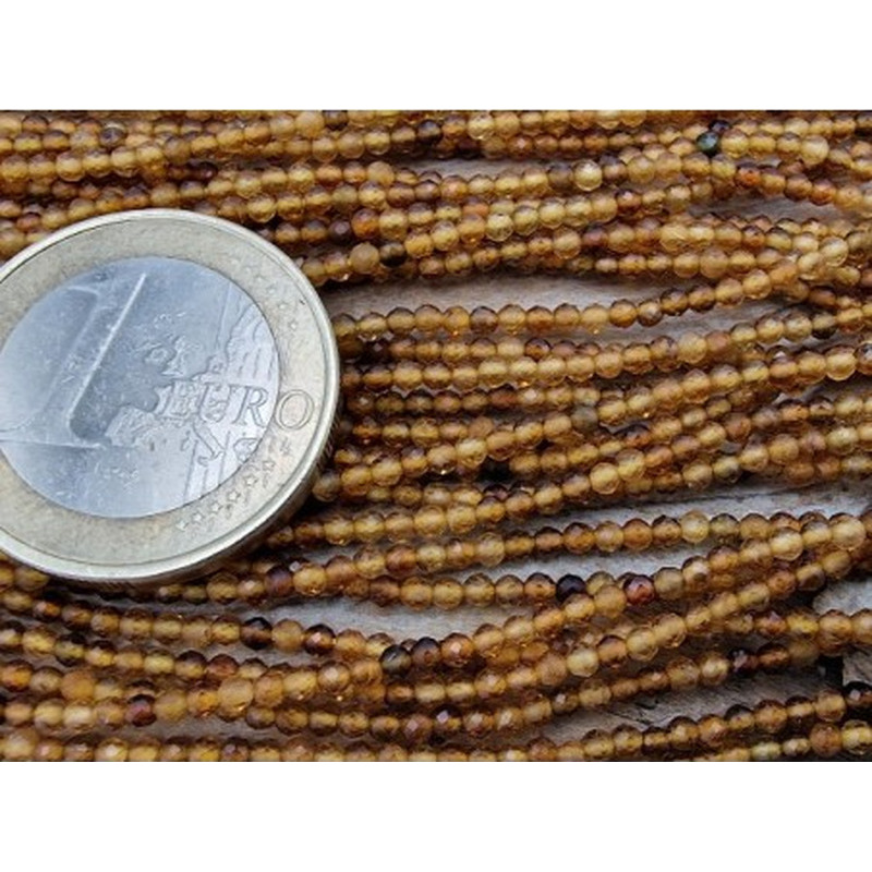 gelbe Turmalinkette facettiert 2mm