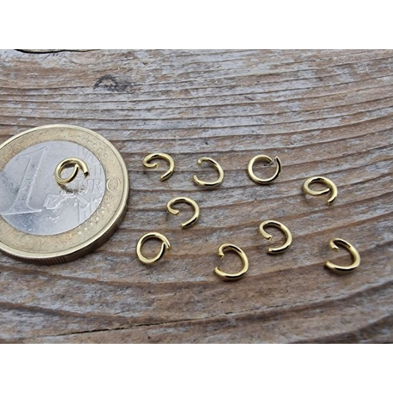 Spaltring 5mm (10 Stk), Edelstahl Gold