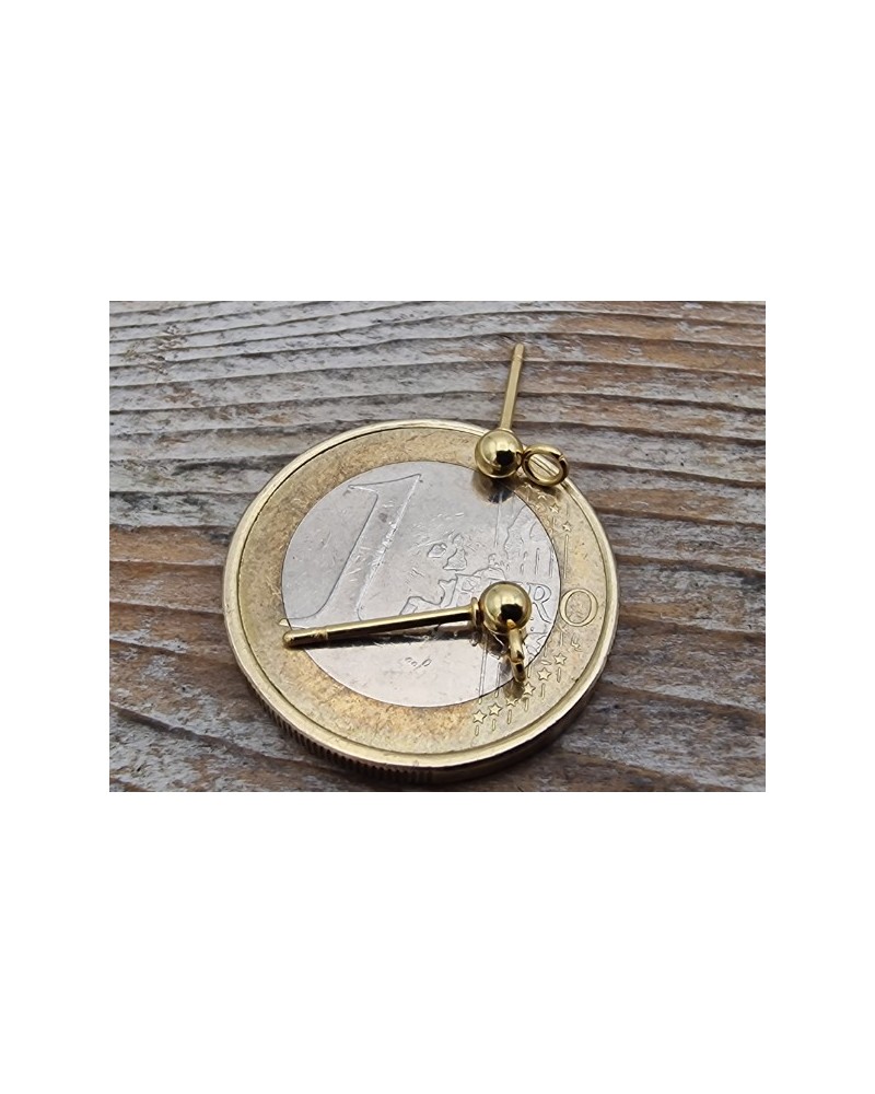 Ohrstecker 3mm (2 Stk), Edelstahl gold