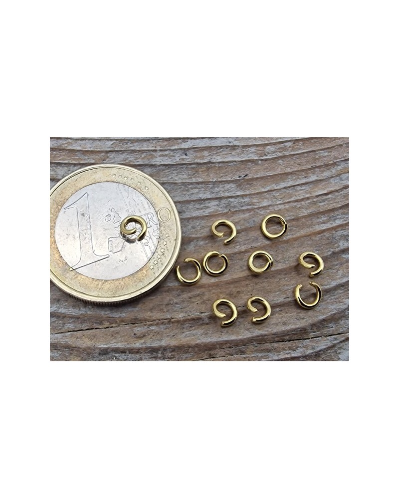 Spaltring 4mm (10 Stk), Edelstahl Gold