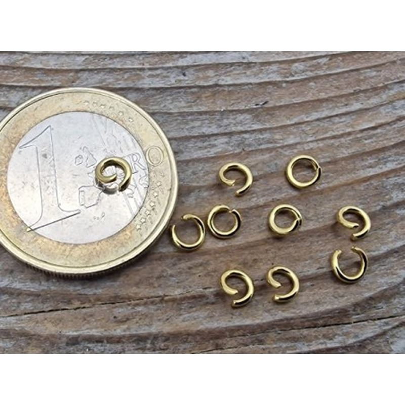 Spaltring 4mm (10 Stk), Edelstahl Gold