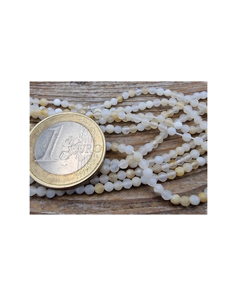 white Opalkette facettiert 2mm
