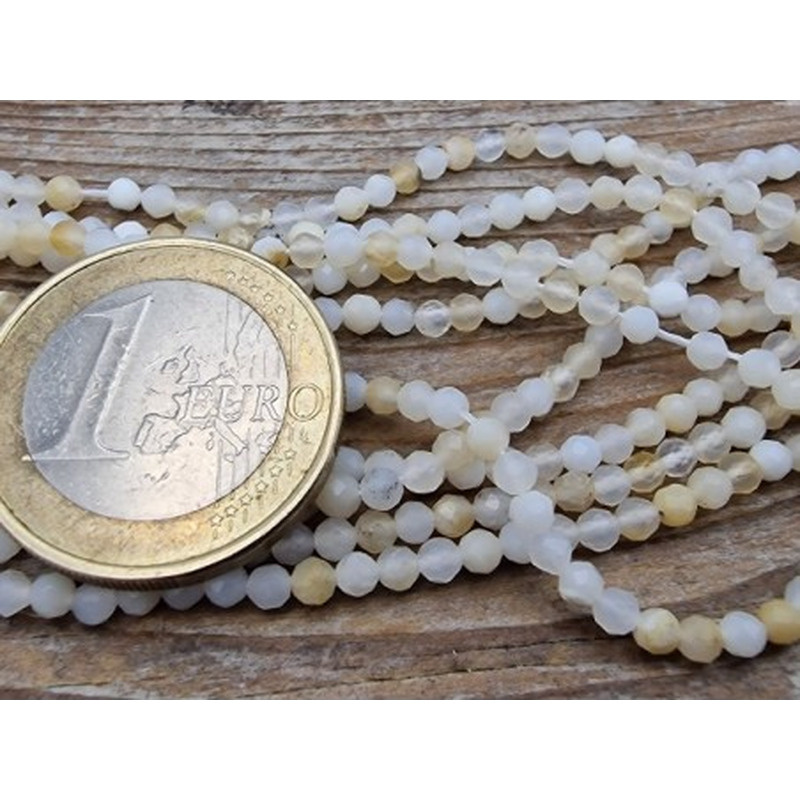 white Opalkette facettiert 2mm