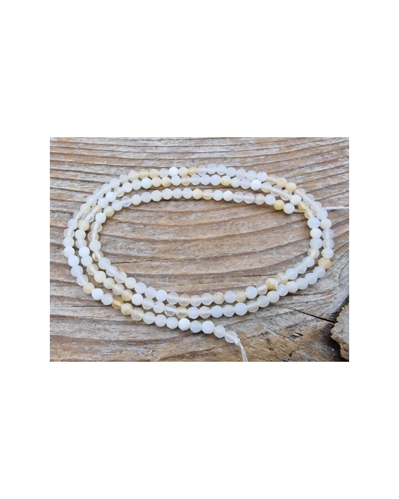 white Opalkette facettiert 2mm