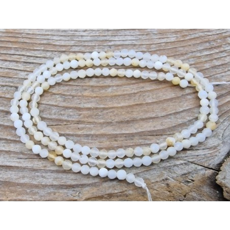 white Opalkette facettiert 2mm