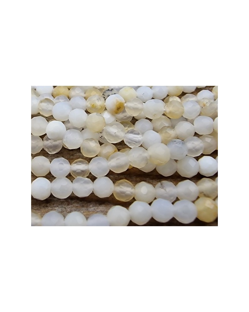 white Opalkette facettiert 2mm
