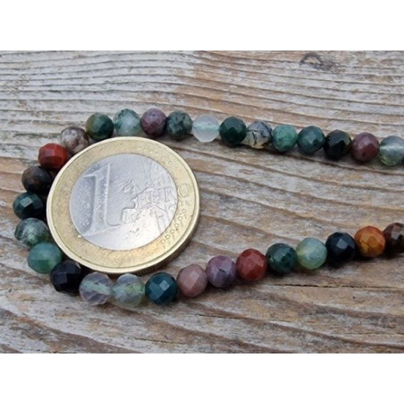 Fancy Jaspis Kette facettiert 4mm