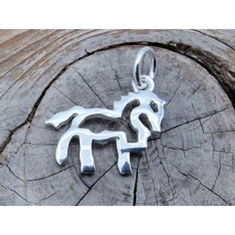 Charm Pferd 15x13mm, 925 Silber