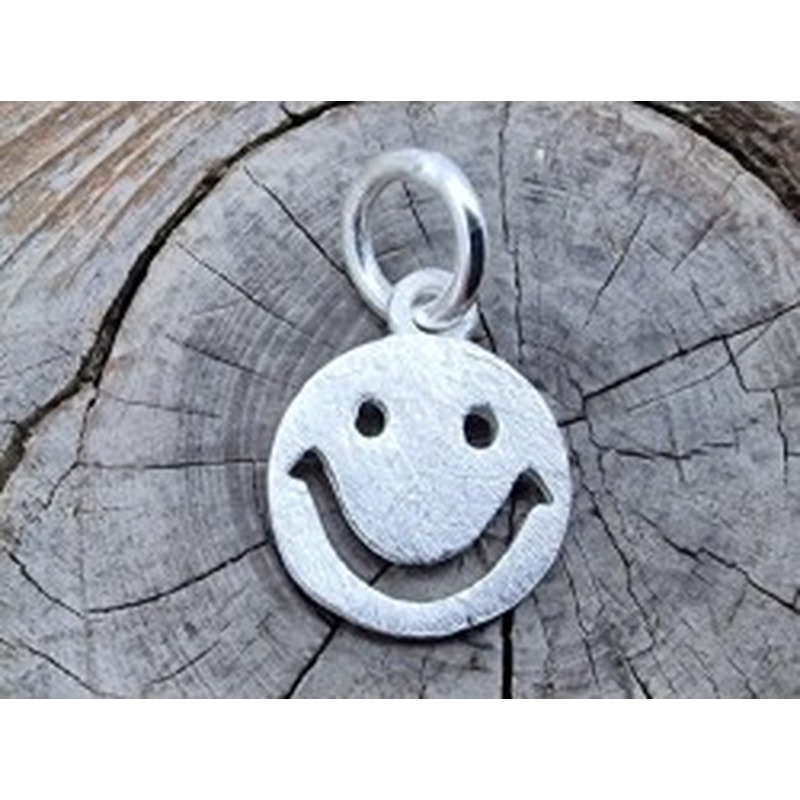 Charm Smiley 10mm, 925 Silber 2