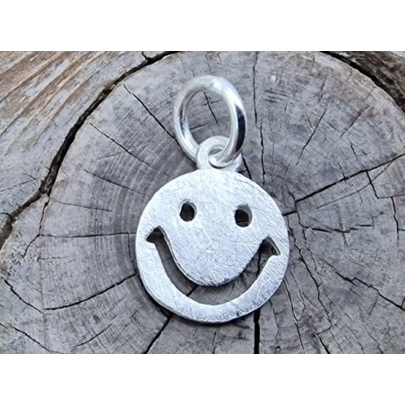 Charm Smiley 10mm, 925 Silber