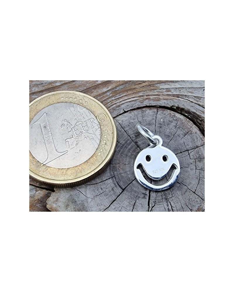 Charm Smiley 10mm, 925 Silber