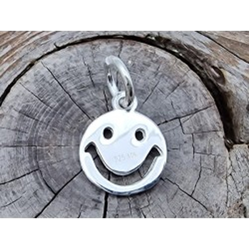 Charm Smiley 10mm, 925 Silber