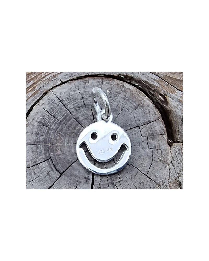 Charm Smiley 10mm, 925 Silber