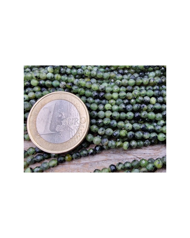 Nephrit Jadekette facettiert 3mm