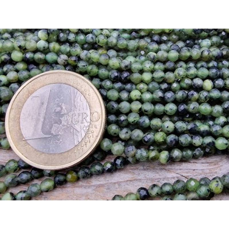 Nephrit Jadekette facettiert 3mm
