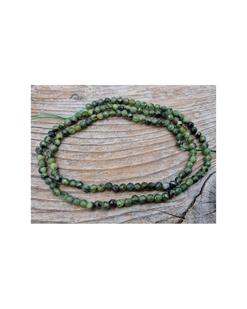 Nephrit Jadekette facettiert 3mm