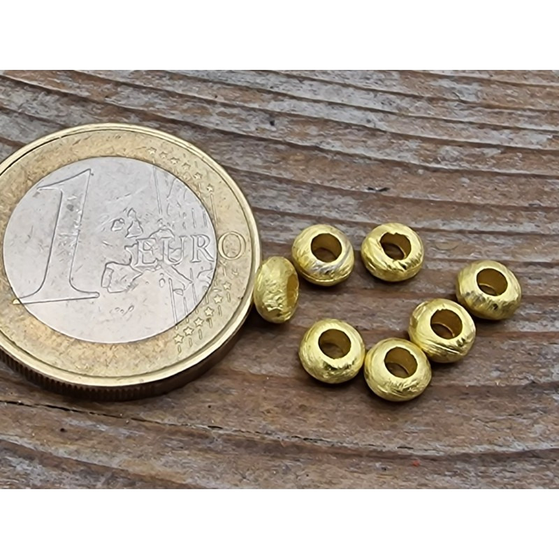 Zwischenteil, Scheibe 5x2.5mm, 925 Silber vergoldet