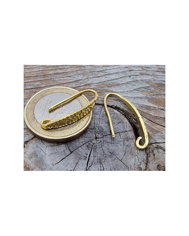 2 Stk. Ohrhaken 24mm, 925 Silber vergoldet