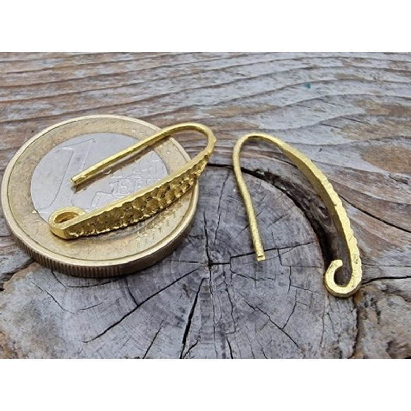 2 Stk. Ohrhaken 24mm, 925 Silber vergoldet