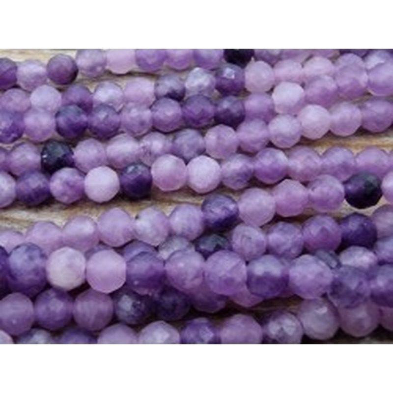 Lepidolithkette (Glimmer) facettiert 3mm