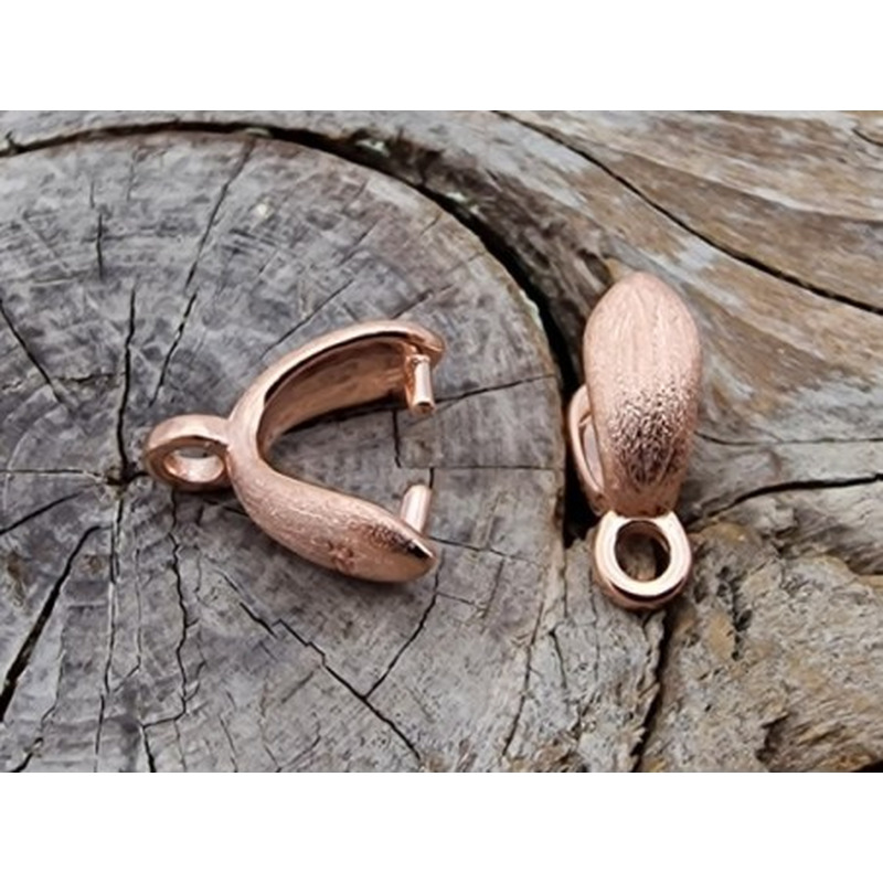 Steigbügel, Anhängeröse, 925 Silber ROSE vergoldet (2 Stück)