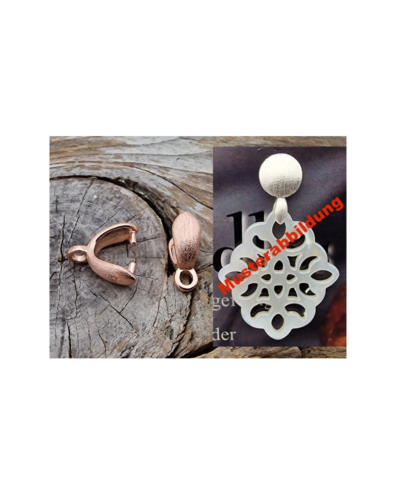 Steigbügel, Anhängeröse, 925 Silber ROSE vergoldet (2 Stück)