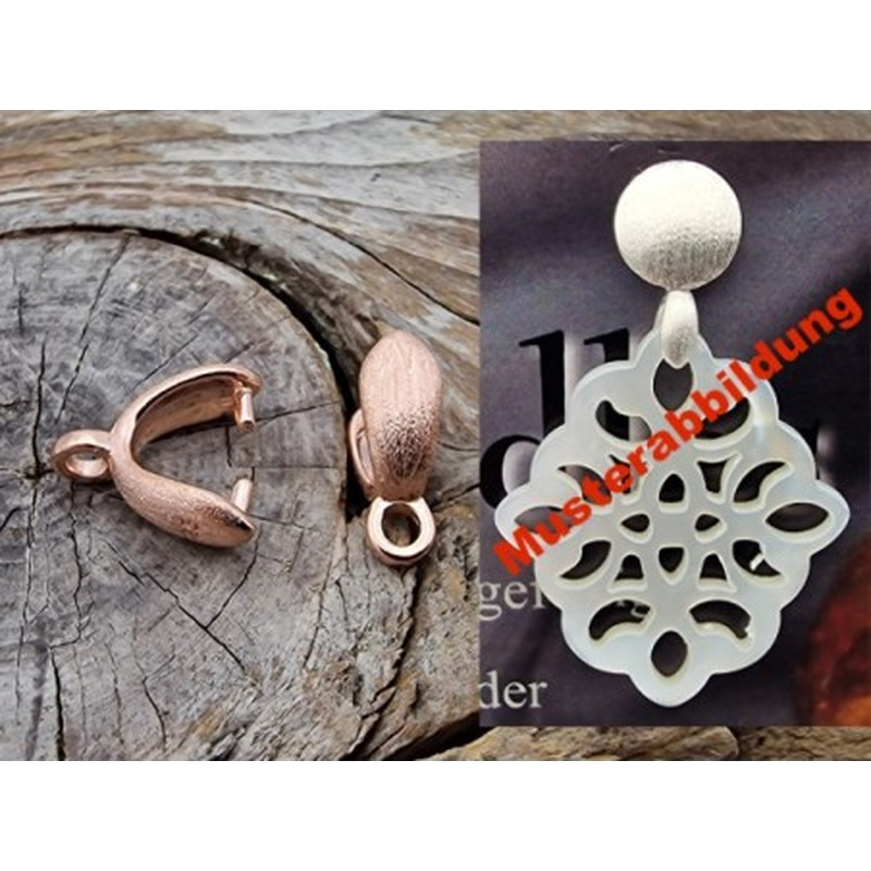 Steigbügel, Anhängeröse, 925 Silber ROSE vergoldet (2 Stück)