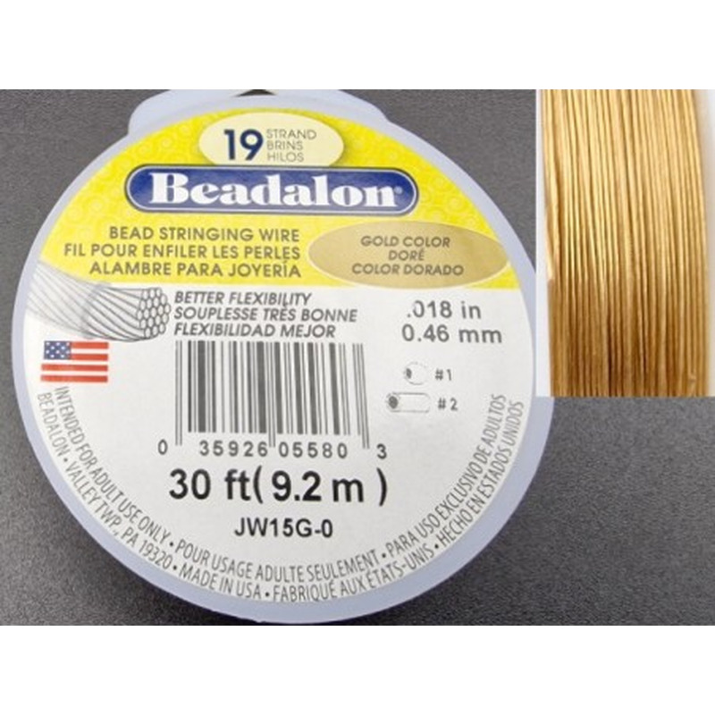 Jewelry Wire GOLD 0.46mm/9.2m/19str BEADALON