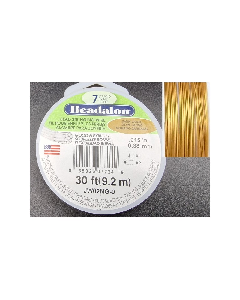 Jewelry Wire SATIN GOLD 0.38mm/9.2m/7str BEADALON