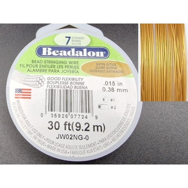 Jewelry Wire SATIN GOLD 0.38mm/9.2m/7str BEADALON