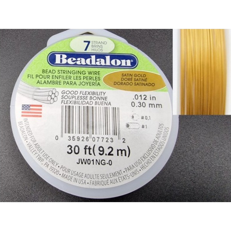 Jewelry Wire SATIN GOLD 0.30mm/9.2m/7str BEADALON