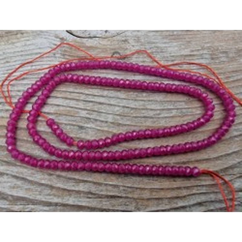 Rubin Kette facettiert 3x2mm farbbehandelt 2