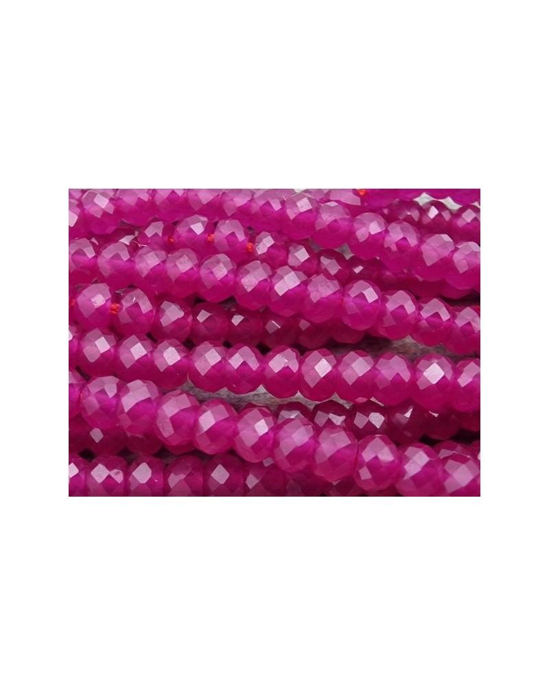 Rubin Kette facettiert 3x2mm farbbehandelt