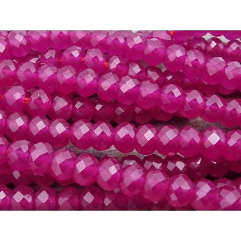 Rubin Kette facettiert 3x2mm farbbehandelt