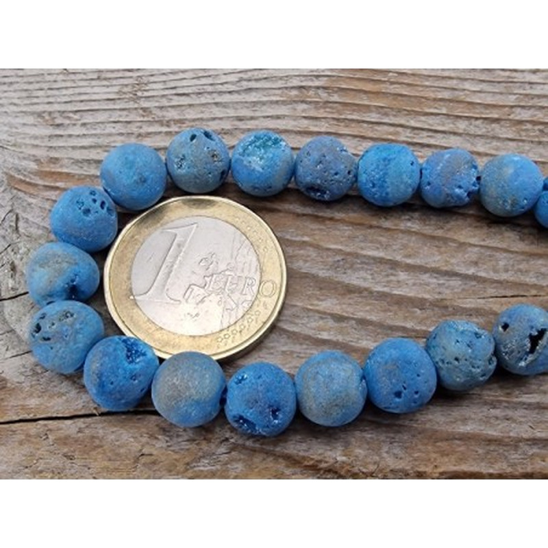 Drusy Achatkette blau 8mm