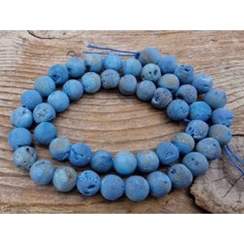 Drusy Achatkette blau 8mm 2