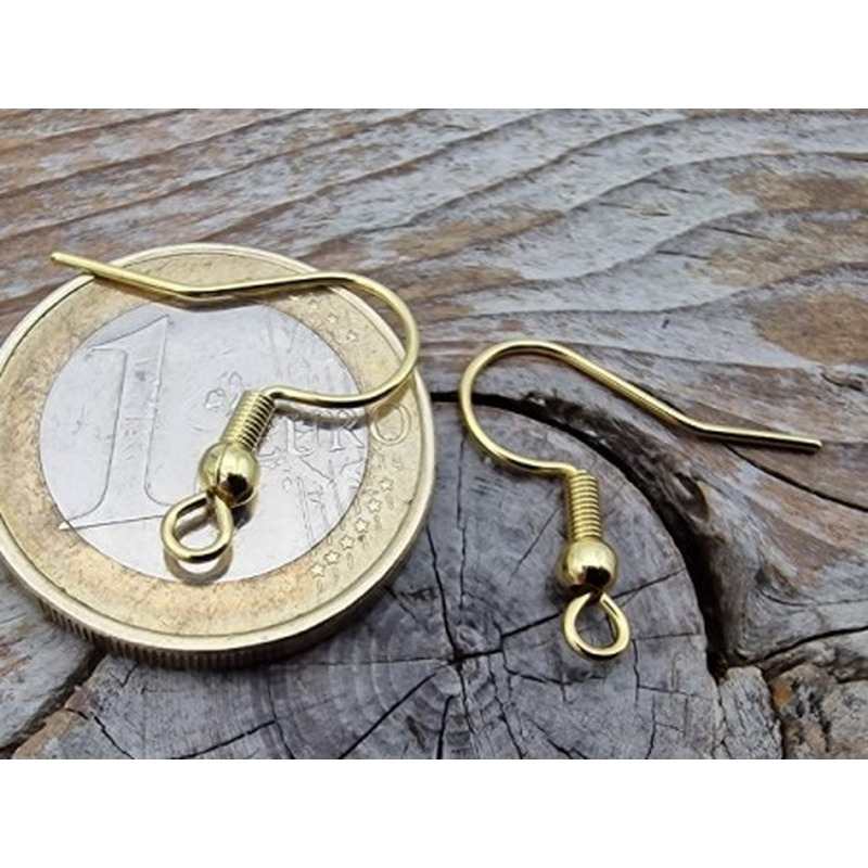 Ohrhaken 19mm (2 Stk), Edelstahl gold