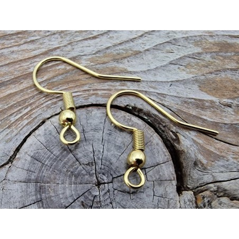 Ohrhaken 19mm (2 Stk), Edelstahl gold