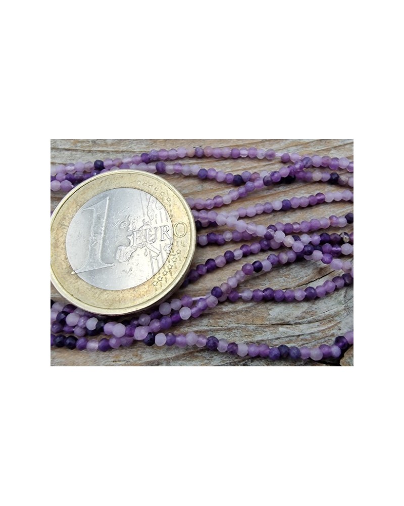 Lepidolithkette (Glimmer) facettiert 2mm