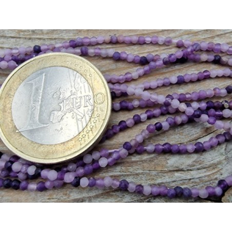 Lepidolithkette (Glimmer) facettiert 2mm