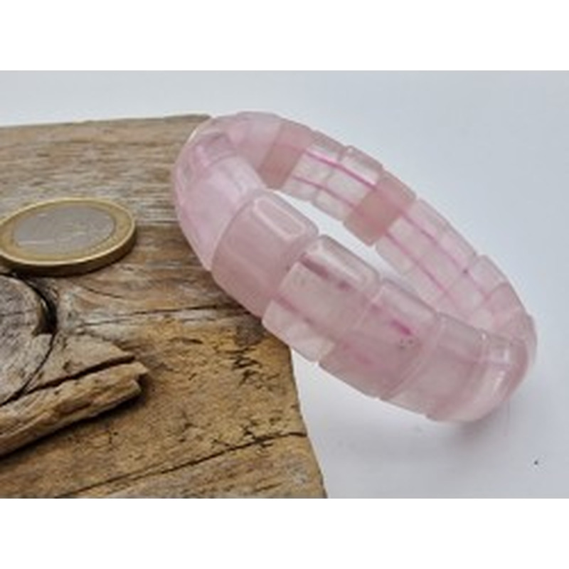 Rosenquarz 15mm Armband 2