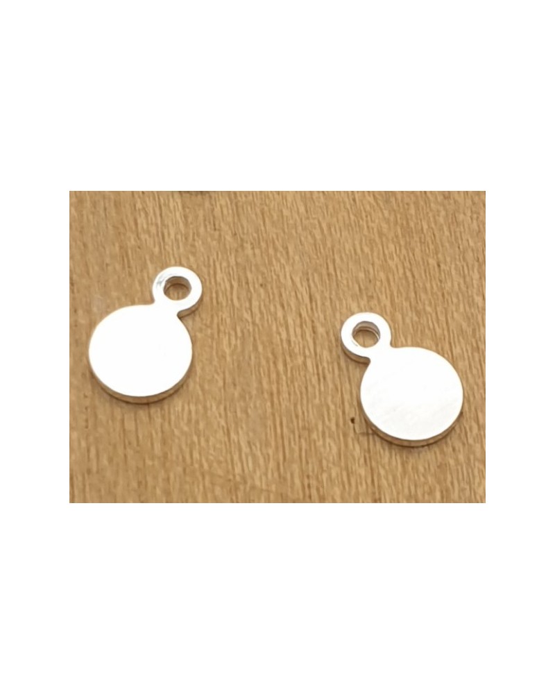 Charm Plakette 4x6mm, 925 Silber