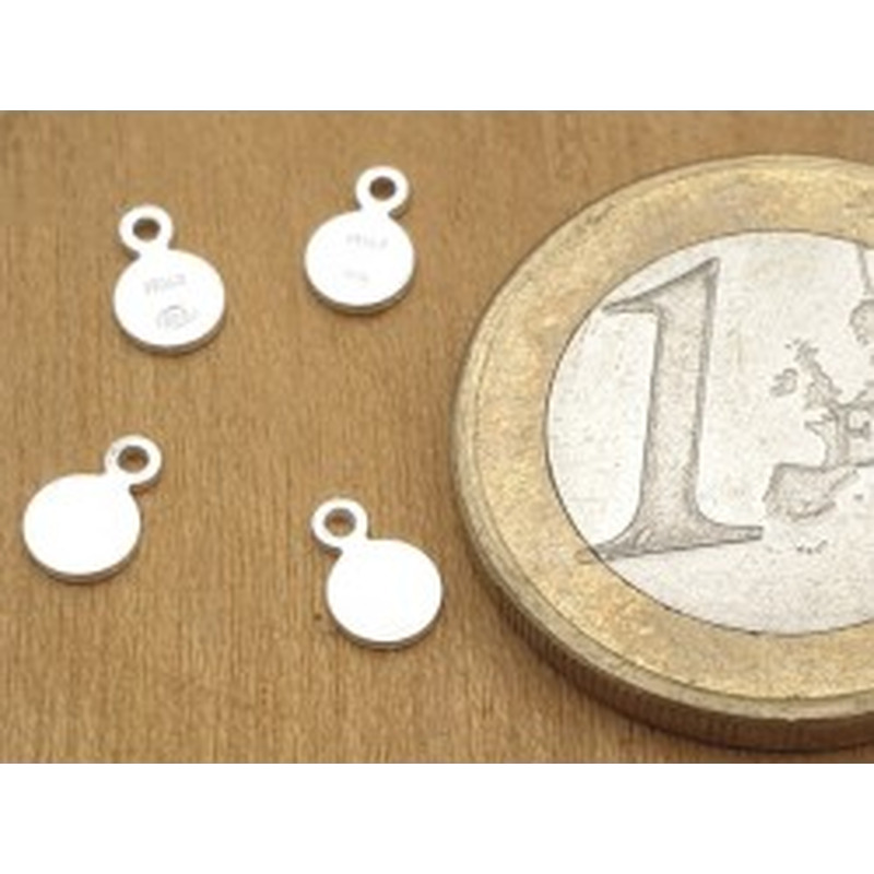 Charm Plakette 4x6mm, 925 Silber 2