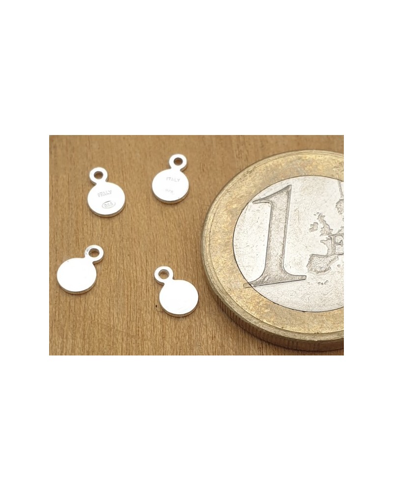Charm Plakette 4x6mm, 925 Silber