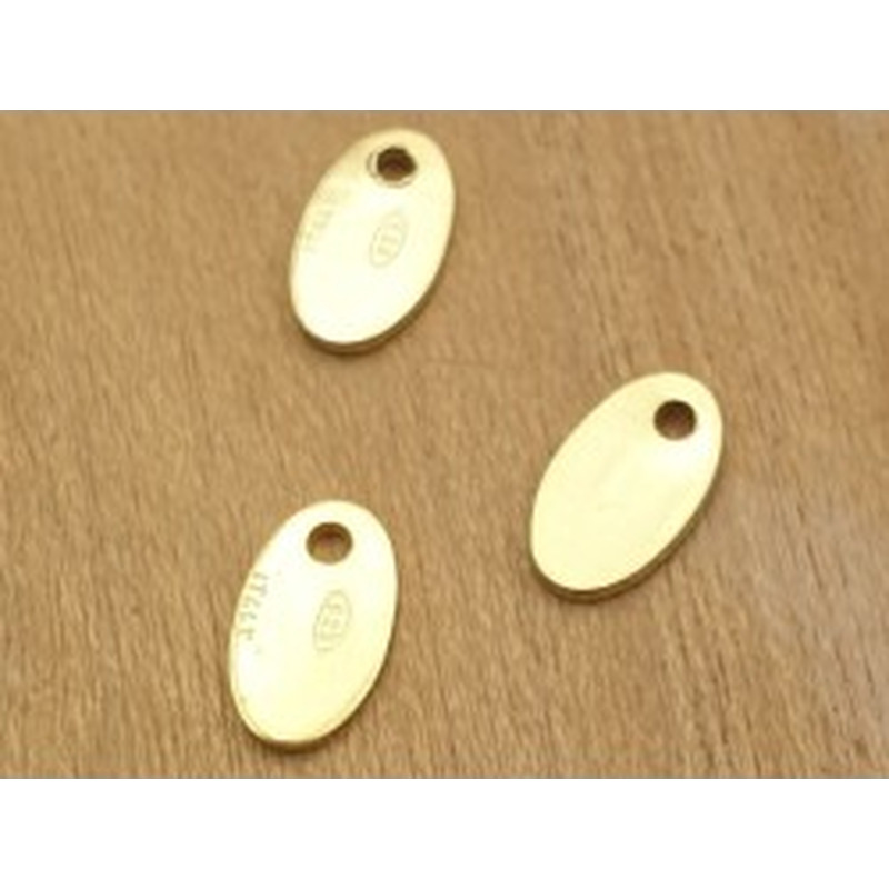 Charm Plakette 4x7mm, 925 Silber vergoldet