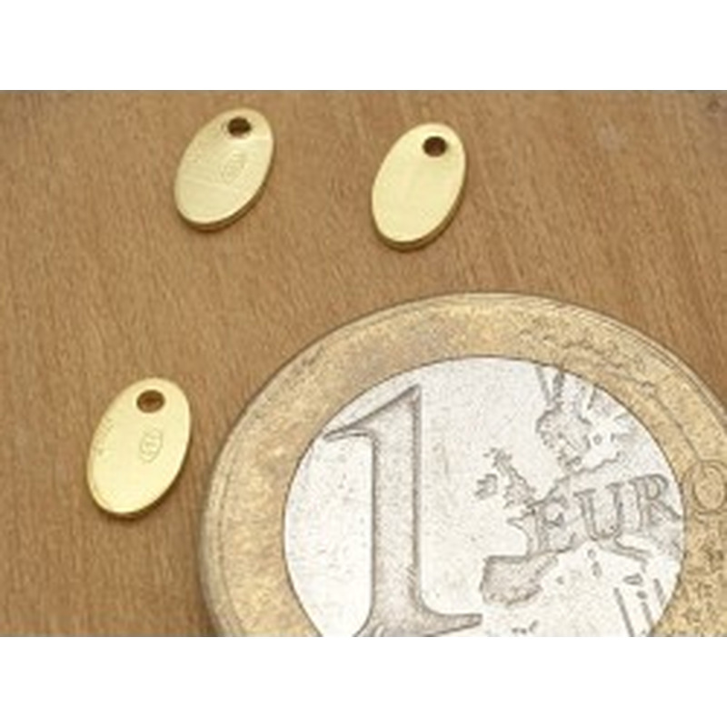 Charm Plakette 4x7mm, 925 Silber vergoldet 2