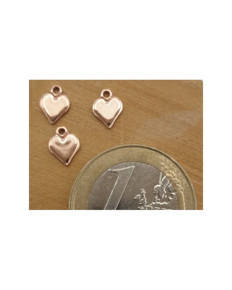 Charm Herz 6x8mm, 925 Silber ROSE vergoldet