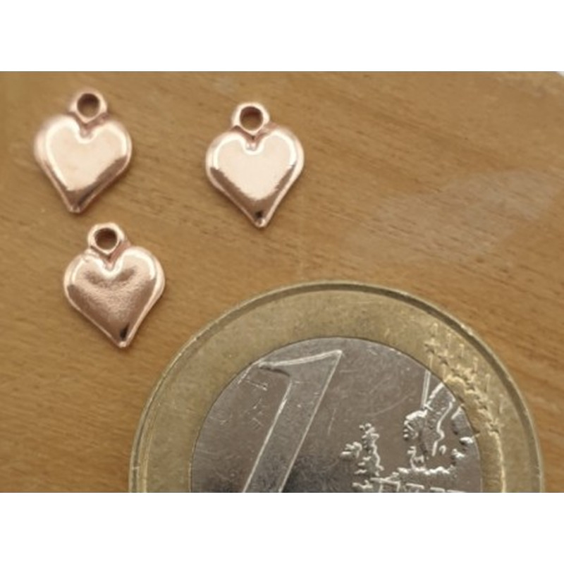 Charm Herz 6x8mm, 925 Silber ROSE vergoldet